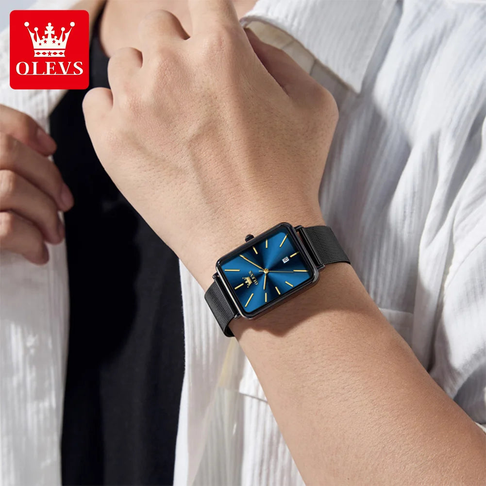 OLEVS 3692 Herrenuhr Dünnes Gehäuse Mode Schlichte Quarzuhr für Herren Top Marke Original Wasserdicht Kalender Herrenkleid Handuhr