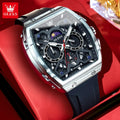 OLEVS 2942 Luxus-Chronograph Quarzuhr für Herren 44mm großes Zifferblatt Mondphase Zeigeruhr Datum wasserdicht Original Modeuhren