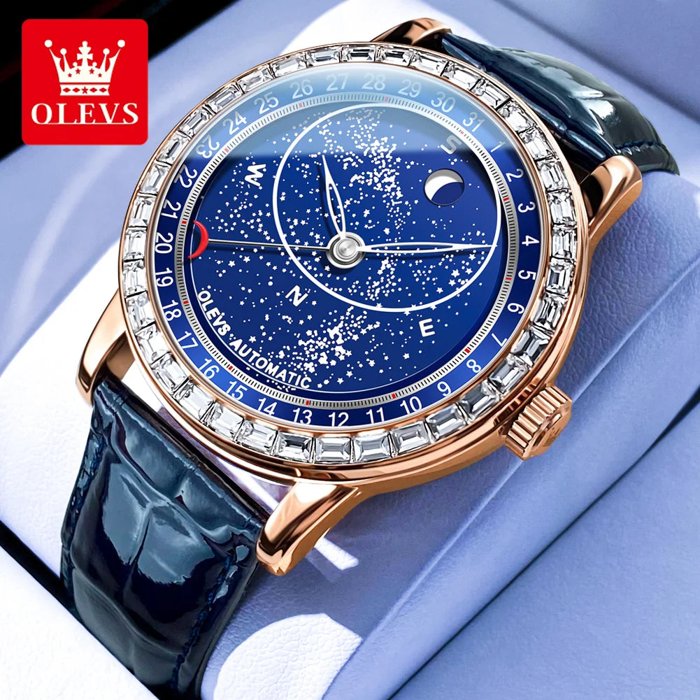 OLEVS 9923 Men Automatic Watch Luxury Fashion Mechanical Watch For Men Top Brand Waterproof Original Male Hand Clock Luminous