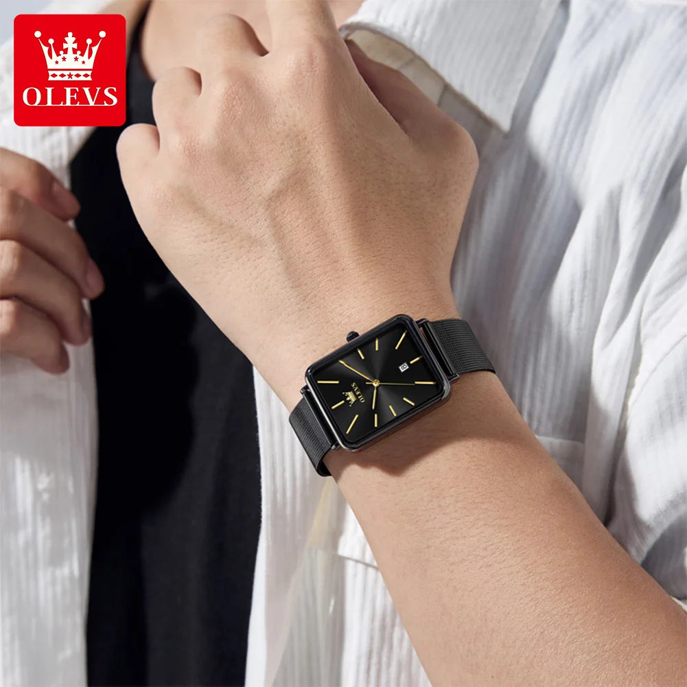 OLEVS 3692 Paaruhren, dünnes Gehäuse, einfache Quarzuhr für Herren und Damen, original wasserdicht, Kalender, Mode, Business, Armbanduhr