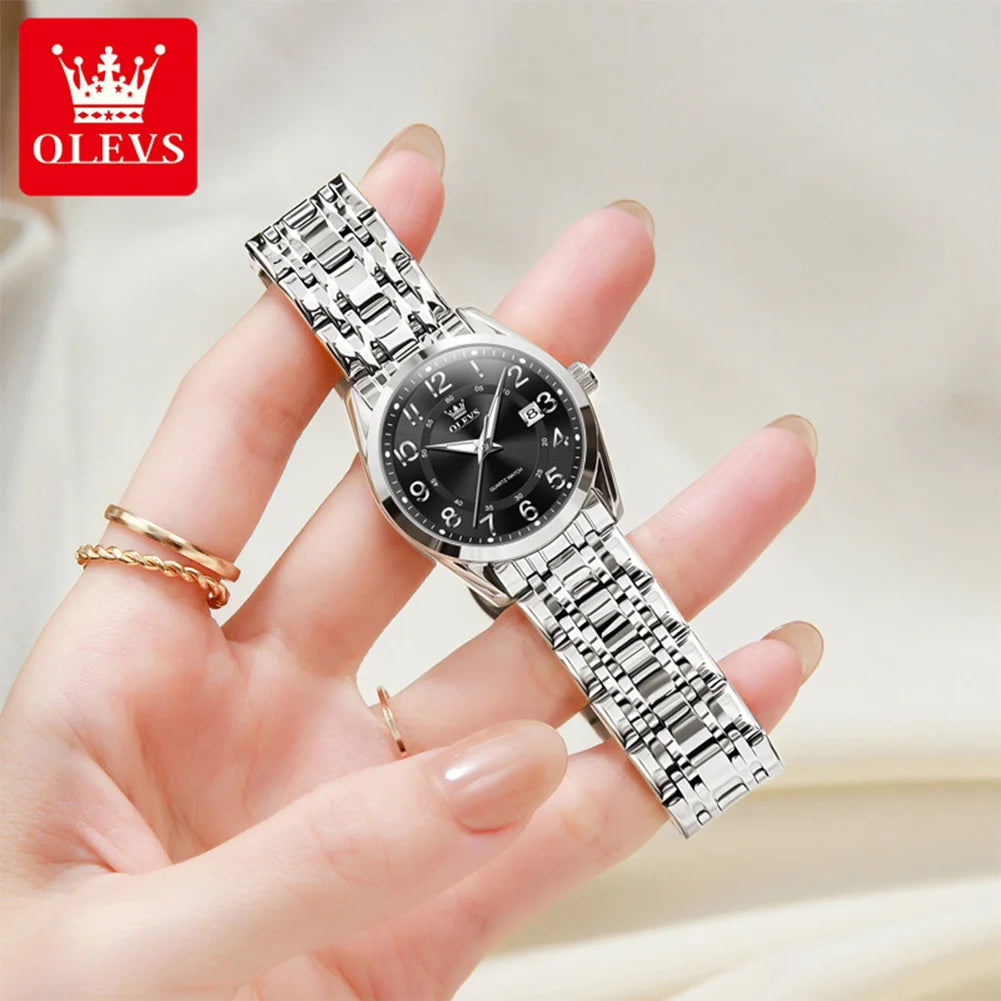 OLEVS 3666 Paar Uhr Luxus Business Top Marke Wasserdicht Leuchtende Dress Handuhr Original Zahlenskala Datum Modeuhr