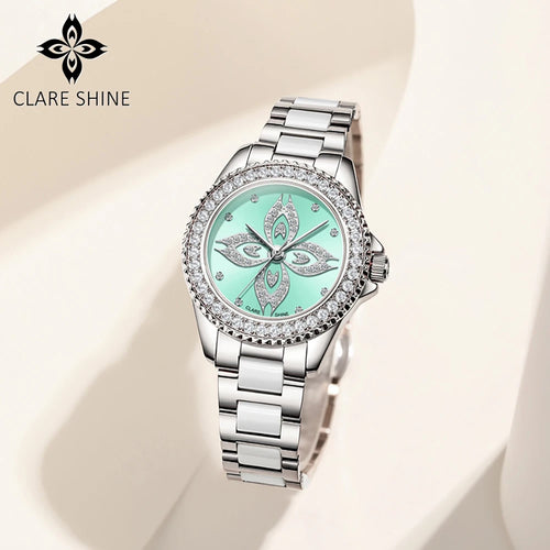 CLARE SHINE 1806 Damenuhren Mode Elegante Keramik Quarz Armbanduhr Wasserdichte Leuchtende Luxus Damenuhr Marke