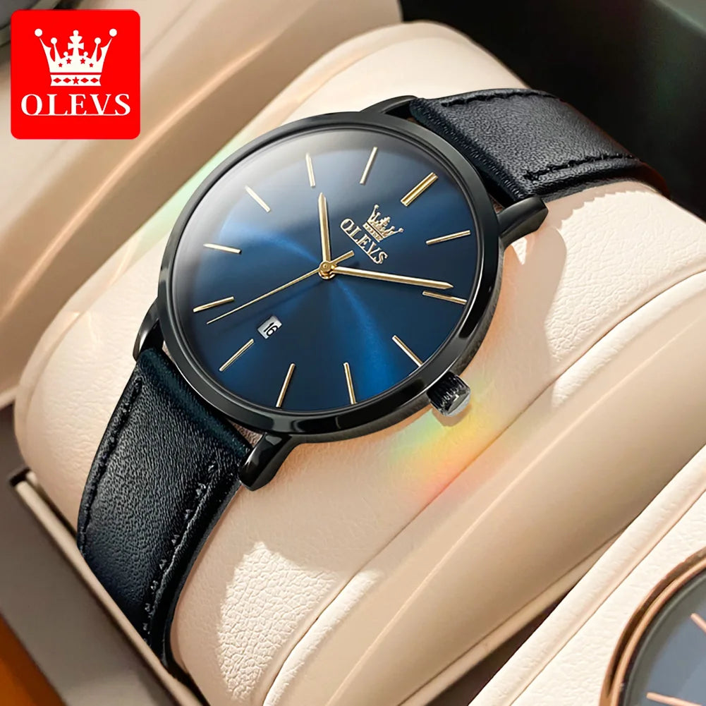 OLEVS Kadın Saati Japon Kuvars Mekanizma 6.5mm Kasa Kalınlığı Su Geçirmez Kadın Kol Saati Takvim Moda Elbise Kol Saati