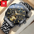 OLEVS 6746 Men's Watch Business Fashion Skeleton Automatic Mechanical Watches For Man Original Waterproof Luminous Man Clock