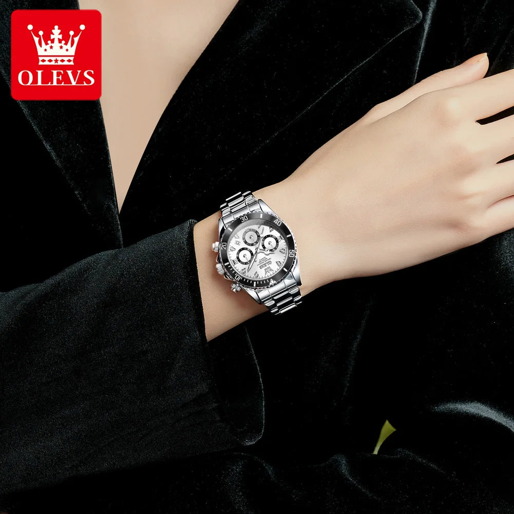 OLEVS 5632 Watch For Women Fashion Chronograph Waterproof Luminous Quartz Woman Watches Original Luxury Date Ladies Hand Clock