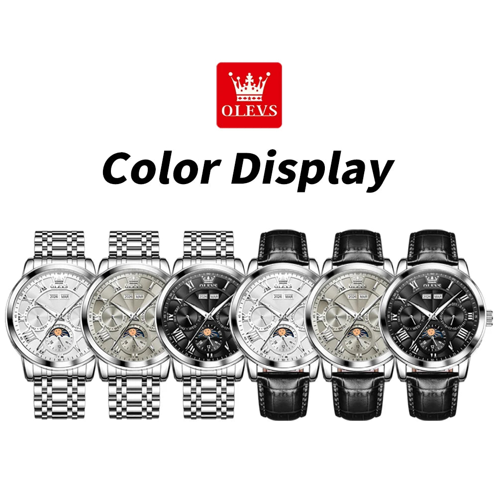 OLEVS 6785 Watches Man Top Luxury Classic Fashion Brand Mechanical Watches Waterproof Automatic Hand Clock Week Date Display