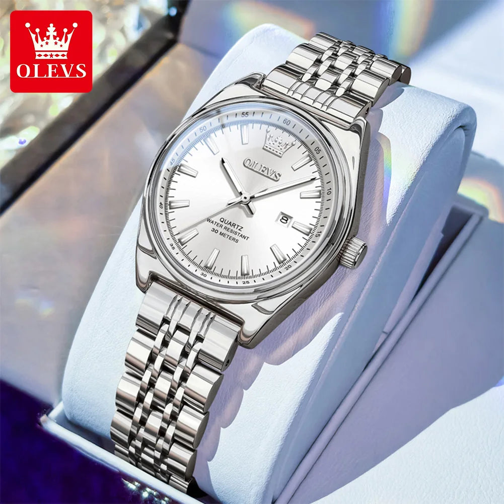 OLEVS 3703 Uhr für Damen Mode Elegante Damen Quarzuhr Top Marke Wasserdicht Leuchtender Kalender Luxus Damen Armbanduhr