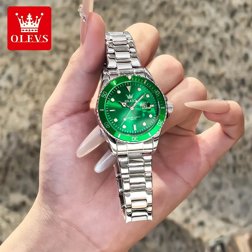 OLEVS 5885 Watches For Woman Fashion Chronograph Date Waterproof Luminous Quartz Woman Watches Original Luxury Ladies Hand Clock