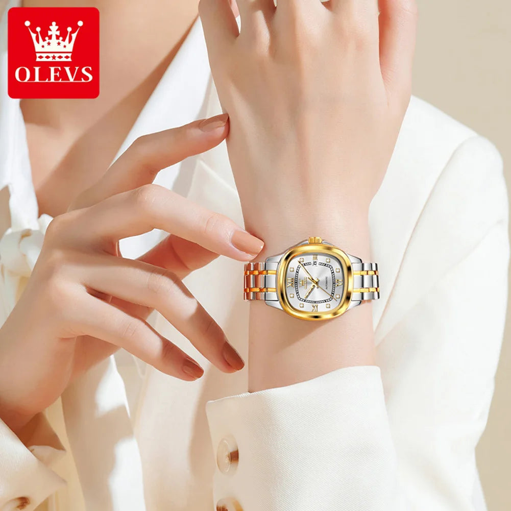 OLEVS 9810 Woman Watch Top Brand Business Date Mechanical Watch For Women Diamond Scale Luxury Original Waterproof Hand Clock