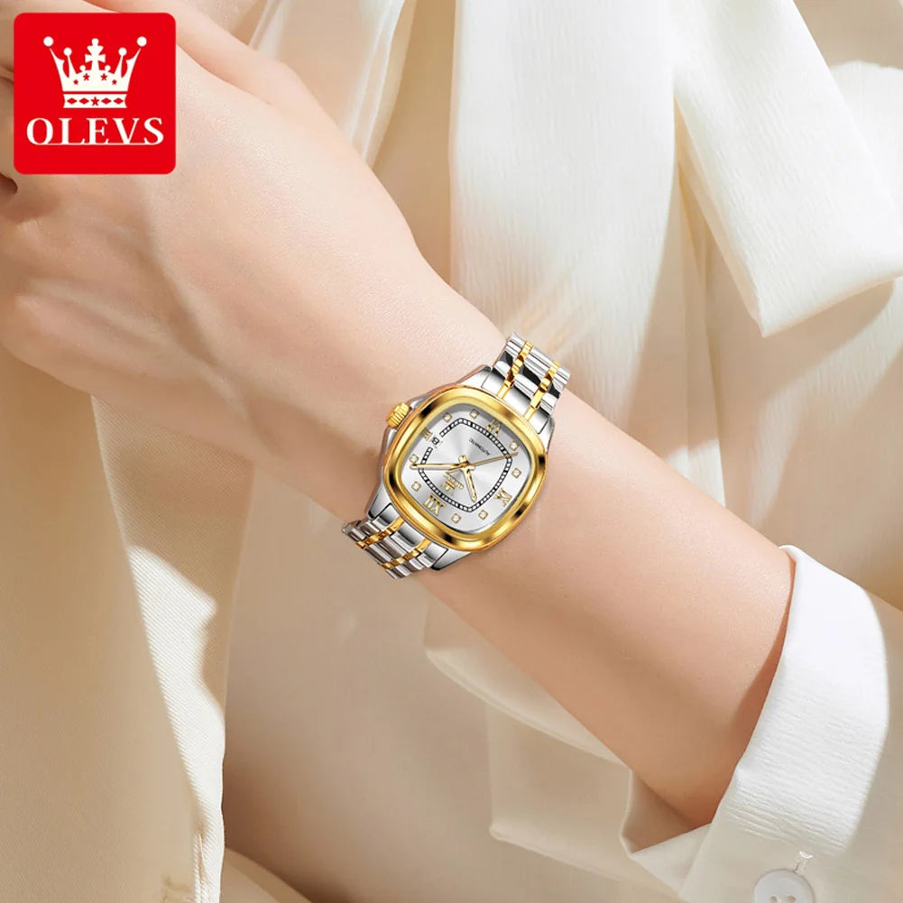 OLEVS 9810 Woman Watch Top Brand Business Date Mechanical Watch For Women Diamond Scale Luxury Original Waterproof Hand Clock