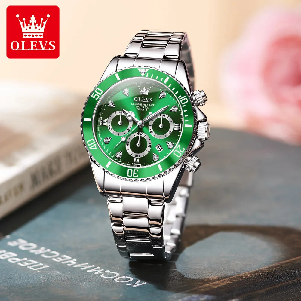 OLEVS 5632 Watch For Women Fashion Chronograph Waterproof Luminous Quartz Woman Watches Original Luxury Date Ladies Hand Clock