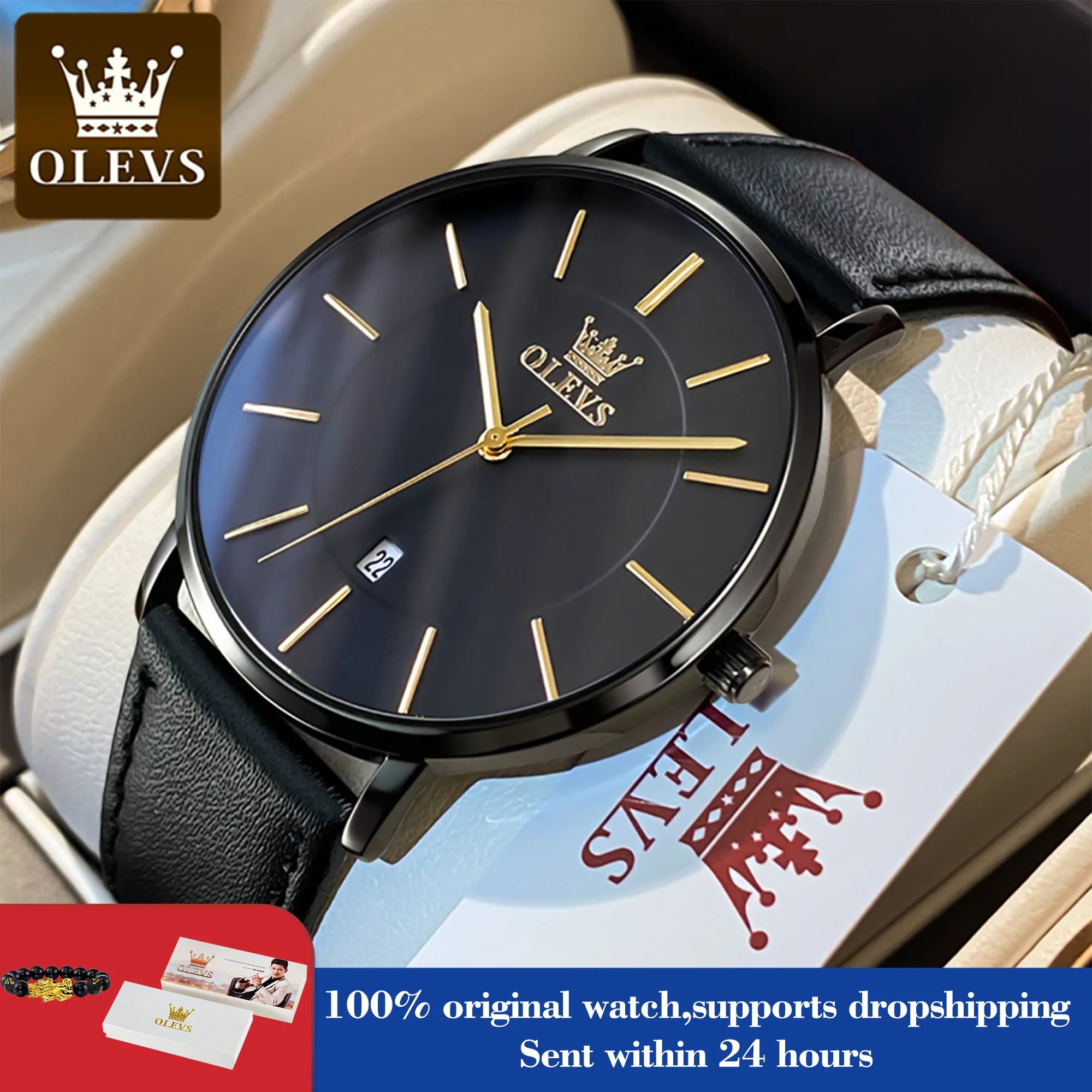 OLEVS 5869 Watch For Men Fashion Simple Japan Quartz Movement Man's Watches Case Thickness 6.5mm Top Brand Calendar Hand Clock