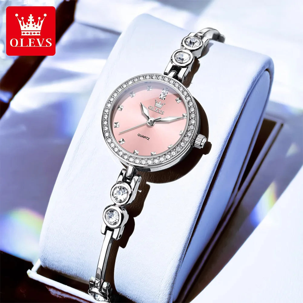 OLEVS 5670 New Ladies Watches Waterproof Luminous Quartz Watch Stainless Steel Bracelet Watches For Woman Hand Clock Reloj Mujer