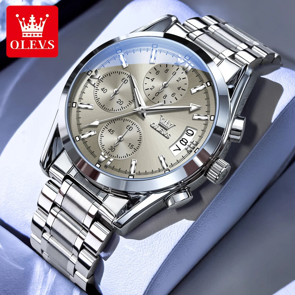 OLEVS 2987 Herrenuhr Mode Original Marken Quarzuhren für Herren Wasserdichter Kalender Männliche Armbanduhr Reloj