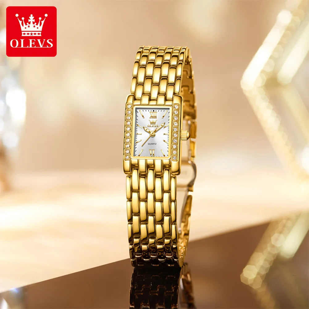 OLEVS 3700 Quarzuhr für Damen Wasserdicht Original Mode Stahlarmband Zeigeruhr Top-Marken Luxus Business Damenarmbanduhren