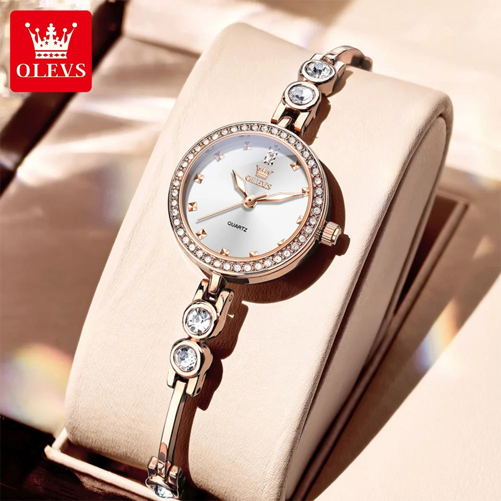 OLEVS 5670 New Ladies Watches Waterproof Luminous Quartz Watch Stainless Steel Bracelet Watches For Woman Hand Clock Reloj Mujer