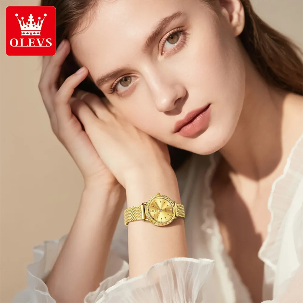 OLEVS 5643 Woman Quartz Watch High Hardness Mirror Fashion Waterproof Watch For Women Top Brand Simple Luxury Ladies Hand Clock
