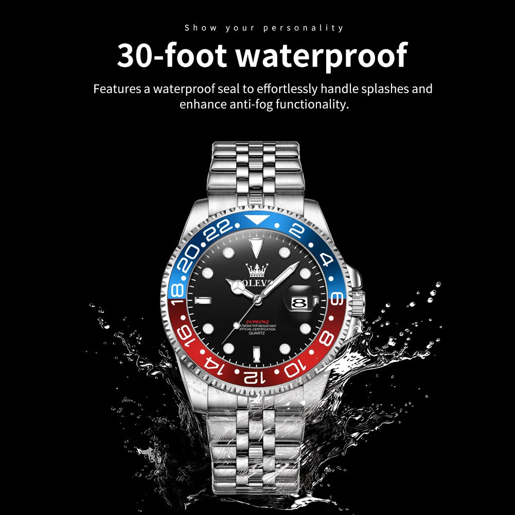 OLEVS 5657 Mens Watch Original Calendar Quartz Wristwatch 30M Waterproof Luminous Business Men's Hand Clock Watches For Men