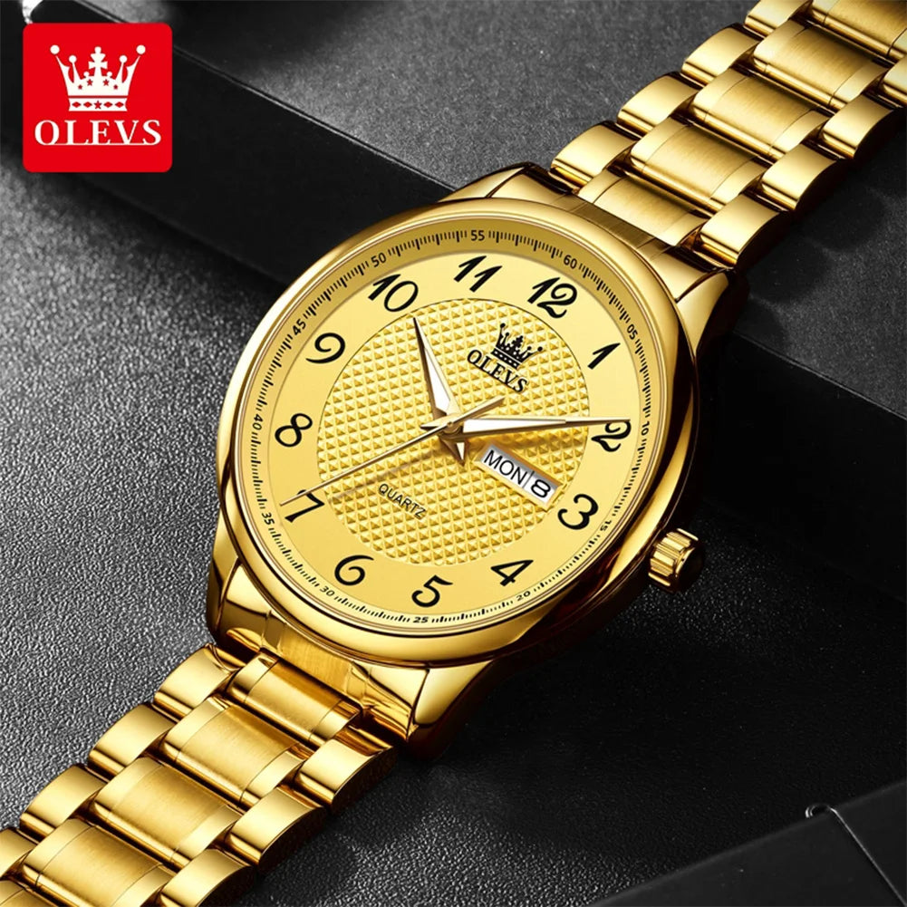 OLEVS 5667 Upgraded Couple Watch Original Luxury Imported Movement Quartz Watches For Men And Women Waterproof Luminous Reloj
