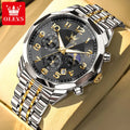 OLEVS 3676 Herrenuhr Top Marke Ziffernskala Quarzuhr für Herren 43mm Großes Zifferblatt Chronograph Wasserdicht Mode Herrenarmbanduhr