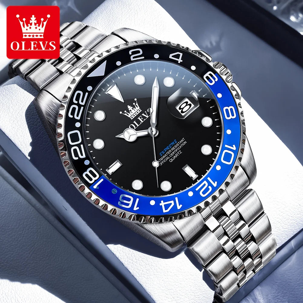 OLEVS 5657 Mens Watch Original Calendar Quartz Wristwatch 30M Waterproof Luminous Business Men's Hand Clock Watches For Men